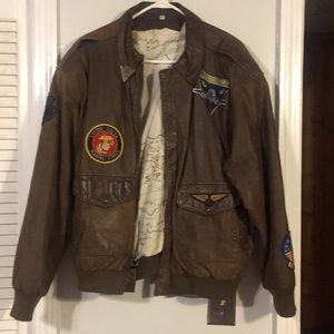 Vintage Leather Bomber Jacket